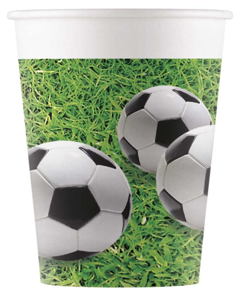 Fußball-Pappbecher 200 ml, 8 Stk.