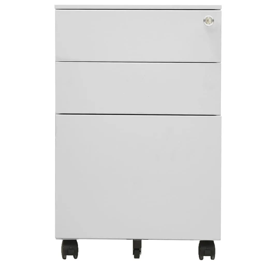 Cassettiera Ufficio in Acciaio Grigio 39x45x60 cm con Ruote | Offerta