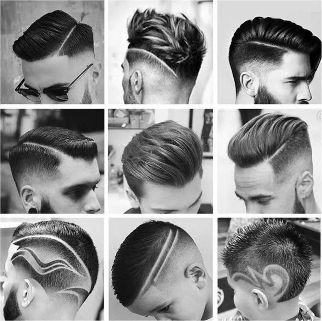 Tondeuse à Cheveux LCD avec Kit de Coiffure Complet Ciseaux Acier INF