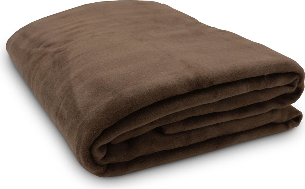 Kuscheldecke mit Einfassband, 220x240 cm, braun
