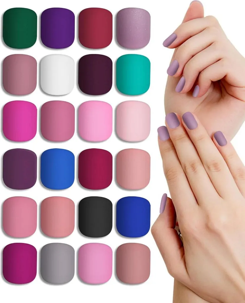 LADYING Unghie Finte Quadrate Opache - Kit Istantaneo 24pz
