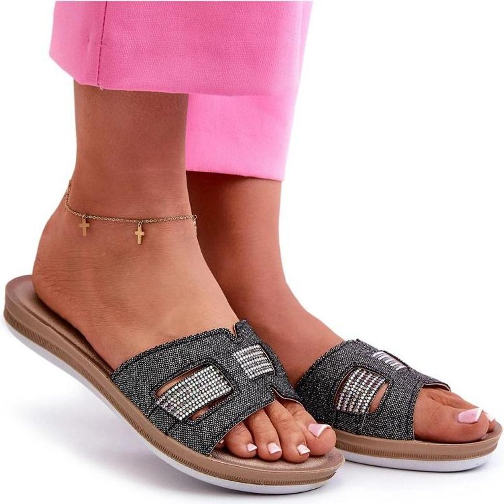 Bequeme Glänzende Damen Hausschuhe Inblu BA000050 Schwarz 38