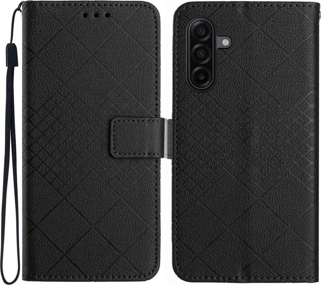 Samsung Galaxy A57 Hülle - Coverup Rhombus Klapphülle - Schwarz