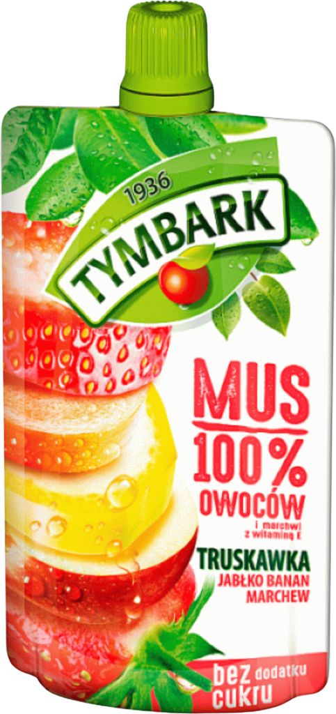 Tymbark Mus 100% Truskawka Jabłko Banan Marchew 120 G Zdjęcie produktu 