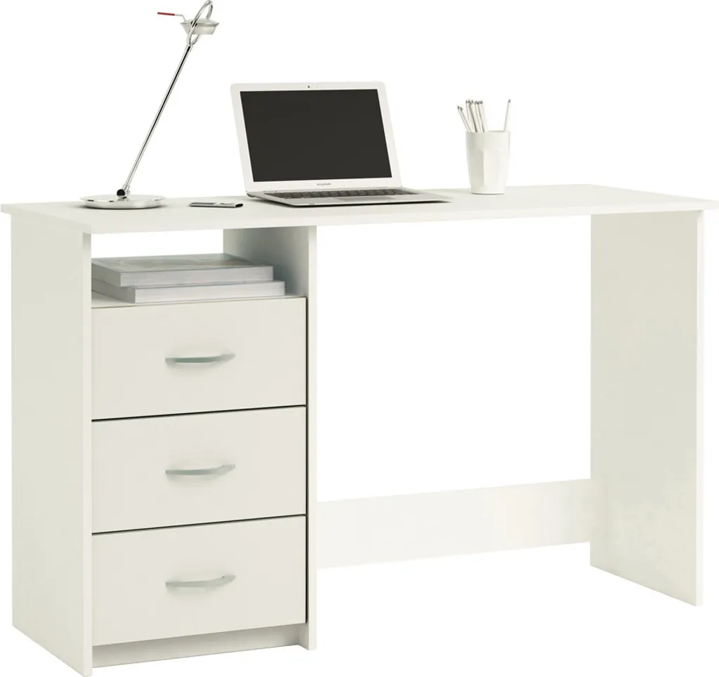 Scrivanie ARISTOTEL, bianche, 123x50,1x76,5 cm