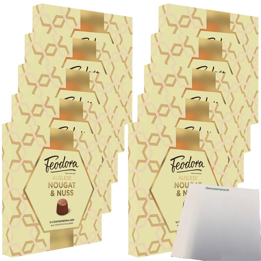Feodora Pralinen Auslese Nougat & Nuss VPE (10x125g Karton) + usy Block