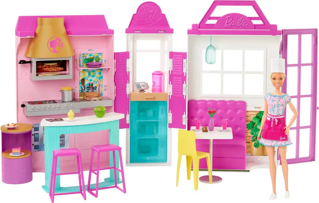 Barbie Restaurant Jouet d'imitation avec poupée blonde pour enfants