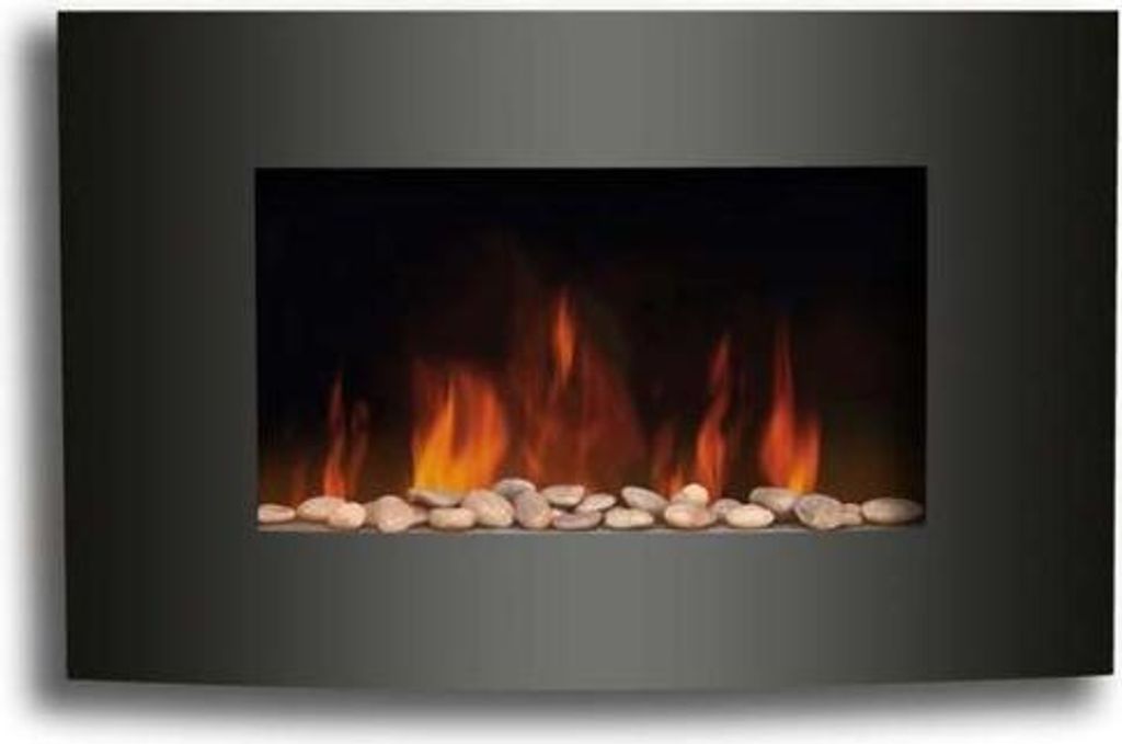 Melchioni Wallflame Elektrischer Wandkamin 2000W Schwarz - Home Heating