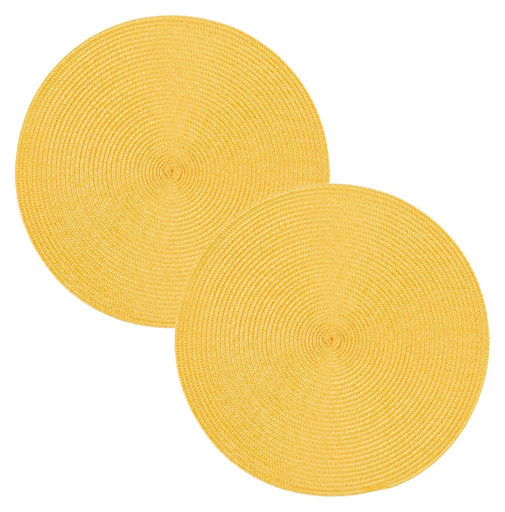 Tischset 2er Set Honig rund 35 cm Ø Platzset abwaschbar Produktbild 