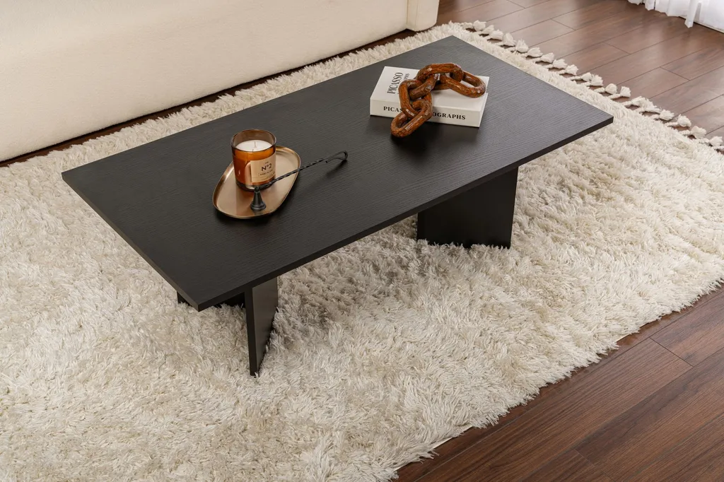 Tavolino Nero Skye Decor Sabin 119x60 - Stile Industrial Moderno - 3