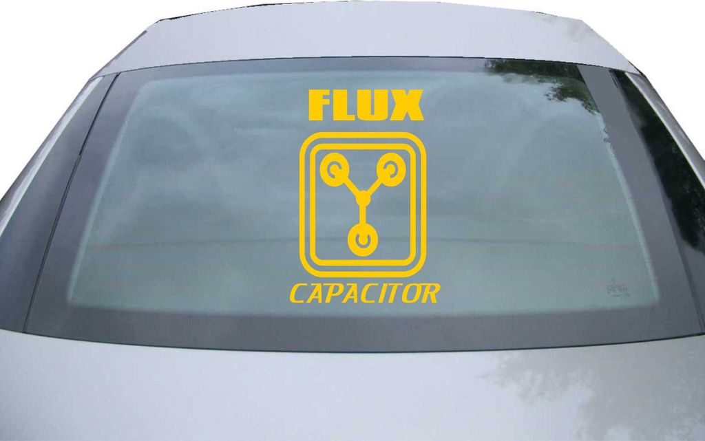 Indigos UG - Aufkleber Heckscheibe & Motorklappe DE2090 - gold - 600x423 mm - Flux Capacitor - Auto Scheiben Fenster Heckklappe Tuning Racing JDM -...