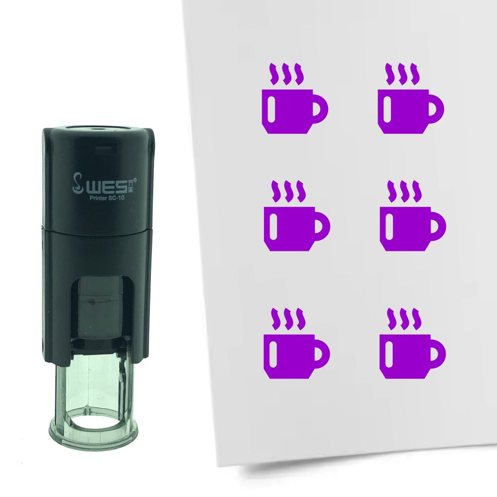 CombiCraft Selbstfärbender Stempel 'Kaffeetasse' in der Farbe Lila, Ø10mm