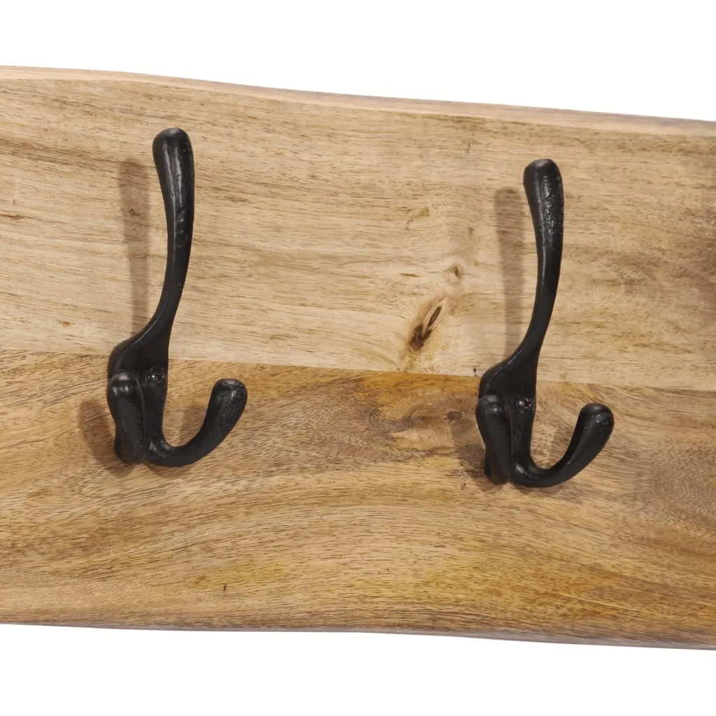 Appendiabiti Muro 4 Posti Legno Mango e Metallo - Design Industriale - 5