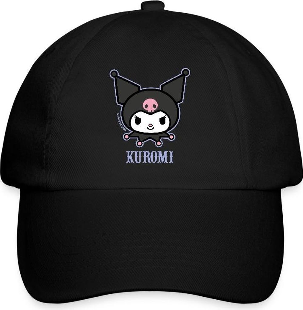Spreadshirt Kuromi Portrait Baseballkappe, One size, Schwarz/Schwarz