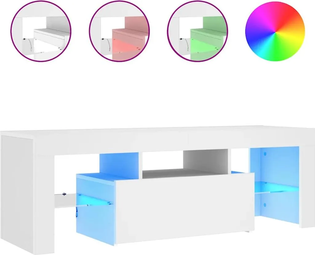 Mobile TV LED Bianco 120x35x40 cm - Porta TV Moderno Soggiorno
