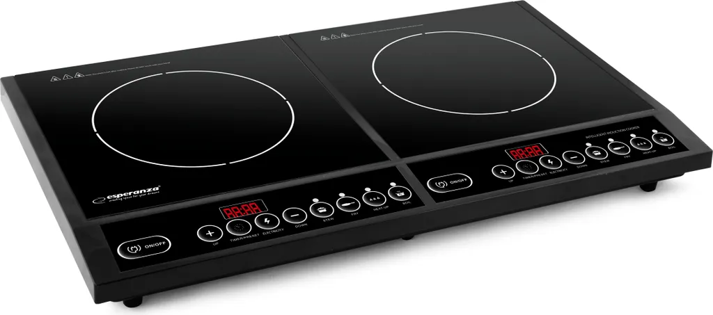 Plaque de cuisson induction double zone noire Esperanza pour plan travail