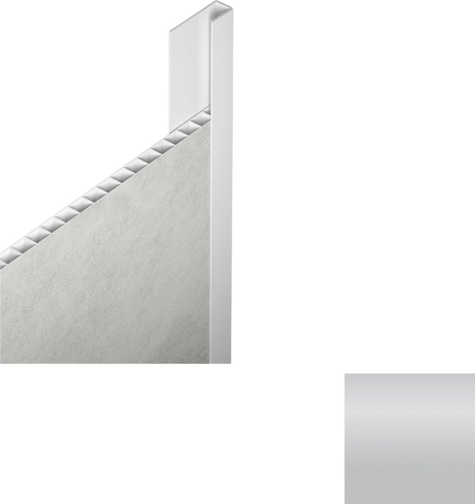 VILO Wandpaneel Abschlussprofil B2 Silber (2,7 m) - Leiste für Wandverkleidung, Wasserfest & UV-Beständig, Einfache Montage