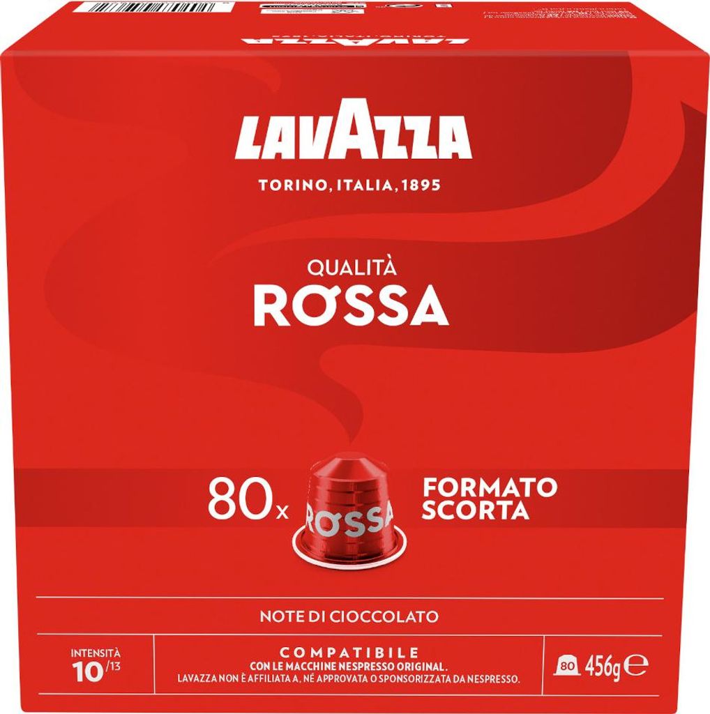 Lavazza Qualita Rossa Alu 80 Kapseln gemahlener Röstkaffee 456g