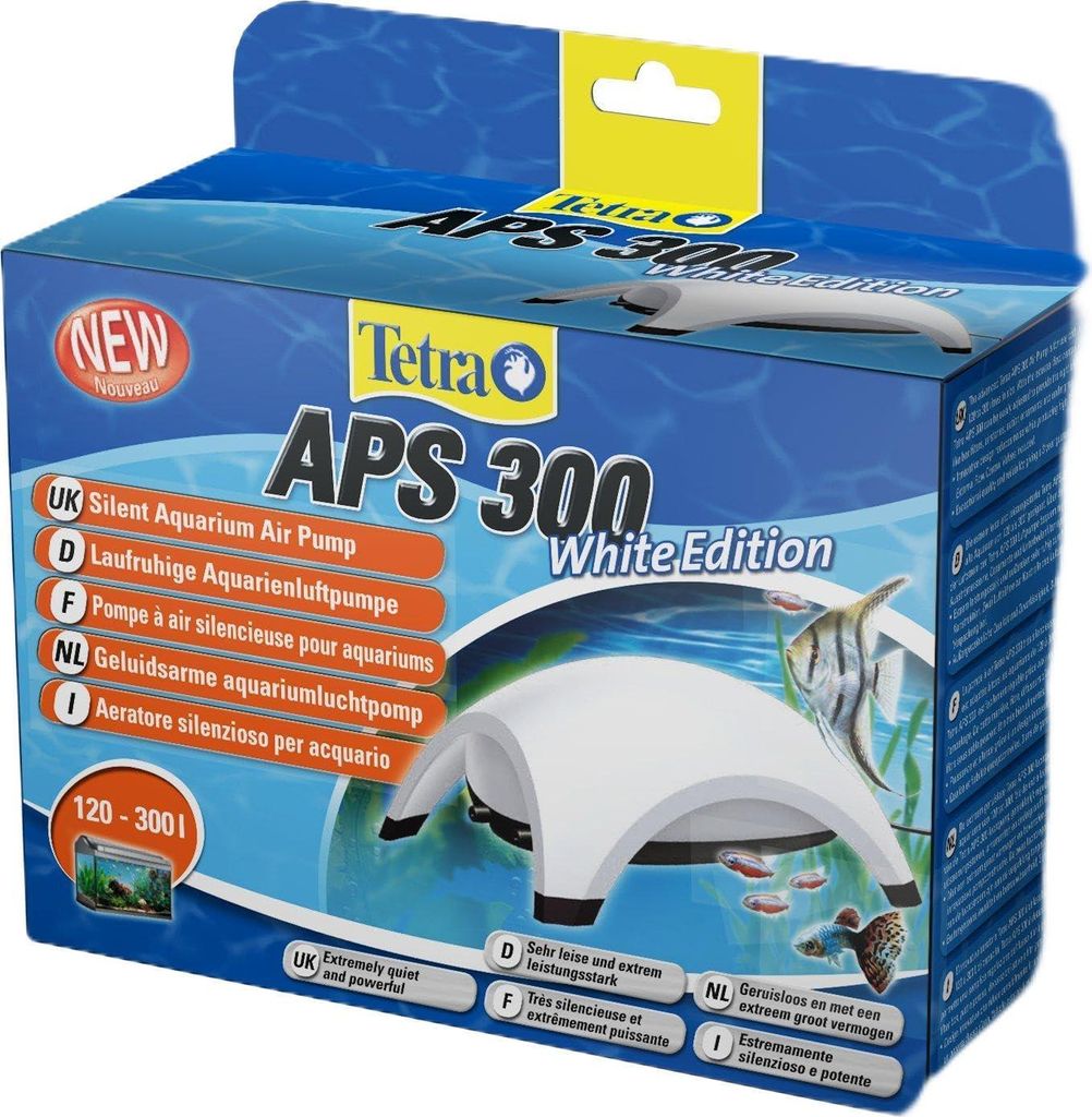 Tetra APS 300 Aquarium Luftpumpe - leise Membran-Pumpe für Aquarien von 120-300 L, weiß