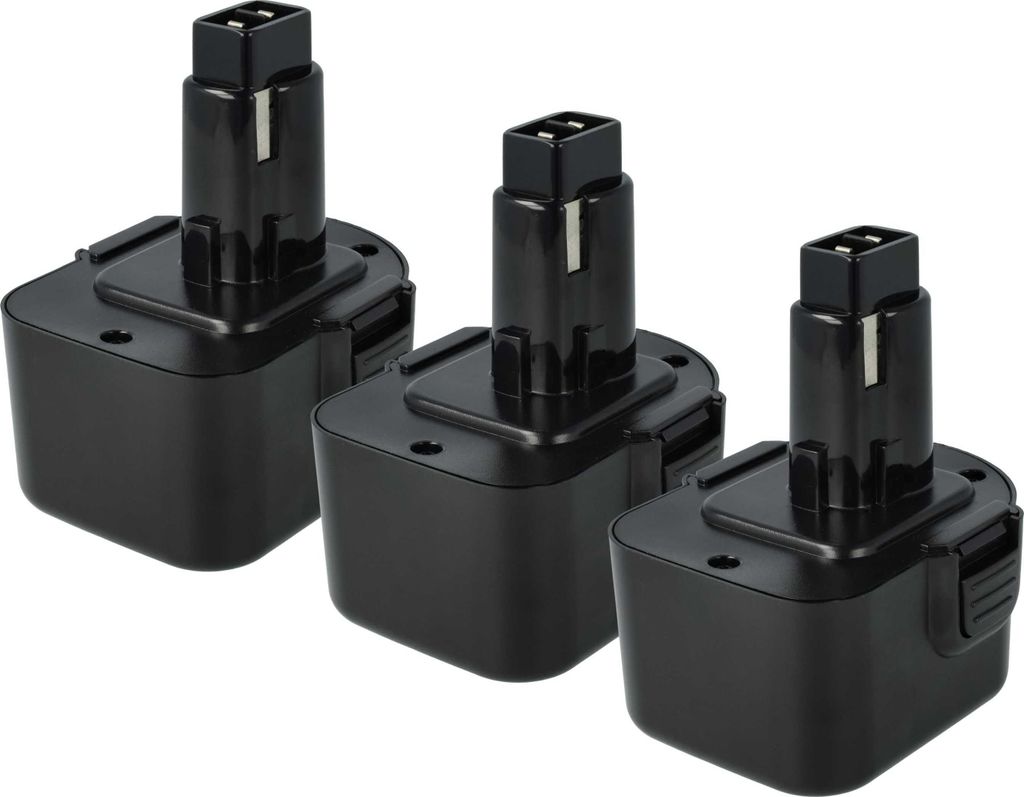 vhbw 3x Akku kompatibel mit Dewalt DW940K2, DW927K-2, DW940K, DW930K, DW924K-B3, DW930, DW927KV2, DW927K2, DW927KV-2 Werkzeug (3000 mAh, NiMH, 12 V)