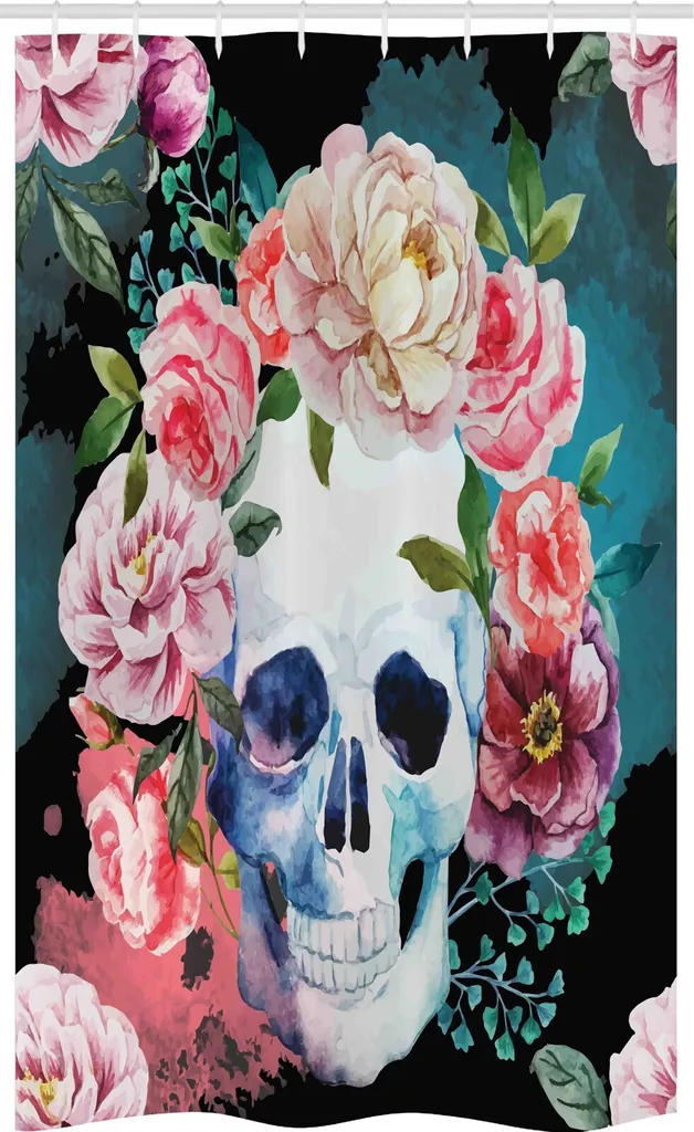 Restyling Bagno Gotico: Tenda Doccia ABAKUHAUS Sugar Skulls