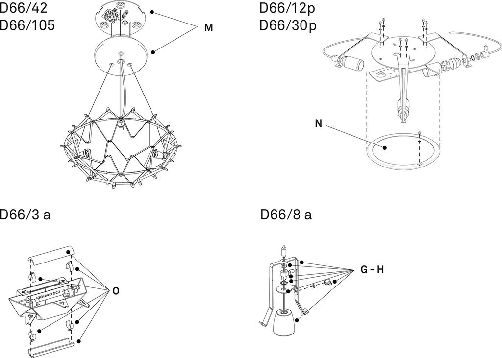 Luceplan Hope D66 Ersatzteile Pos. B Set mit 3 kleinen Produktbild 3