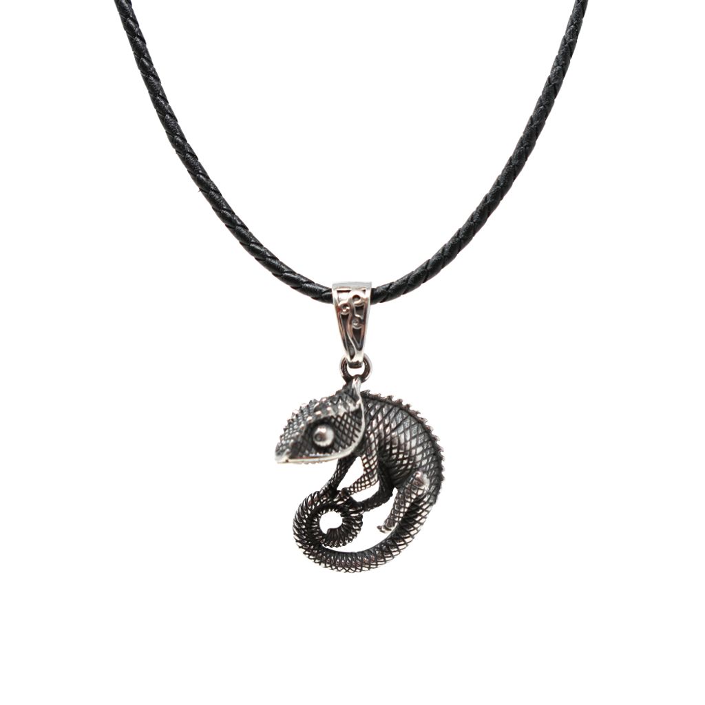 Lederkette Edelstahl 316 CHAMELEON 60 cm Silber Lederkette Produktbild 
