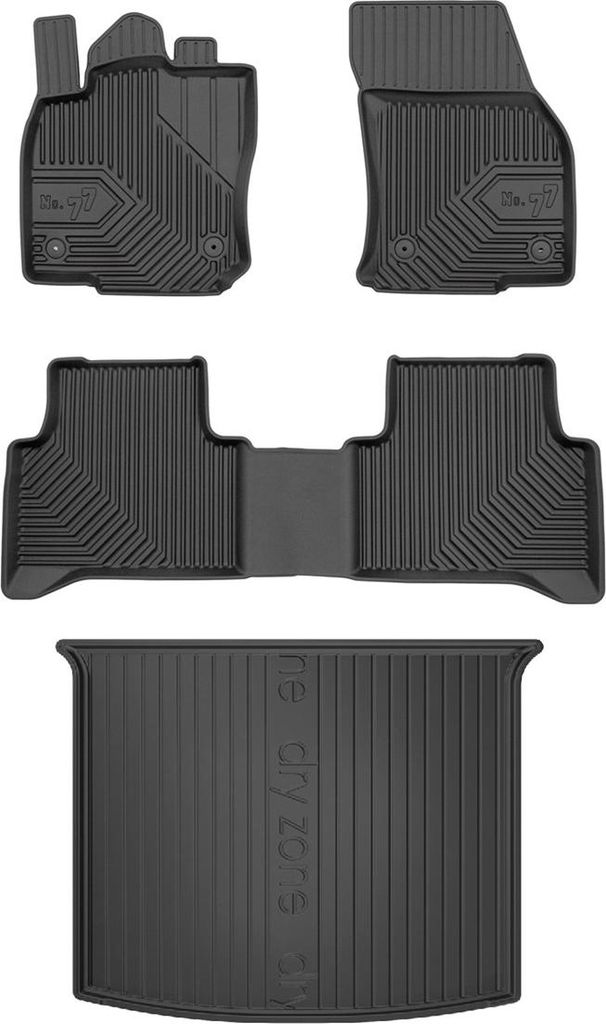 SET 77 Gummimatten und Fußmatten VW Touran 2 ab 2015- 5 Sitze