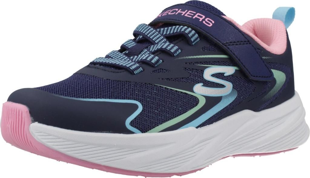 Skechers WIP 303882L-NVMT in Navy Sparkle Mesh/Multi Trim color size 30