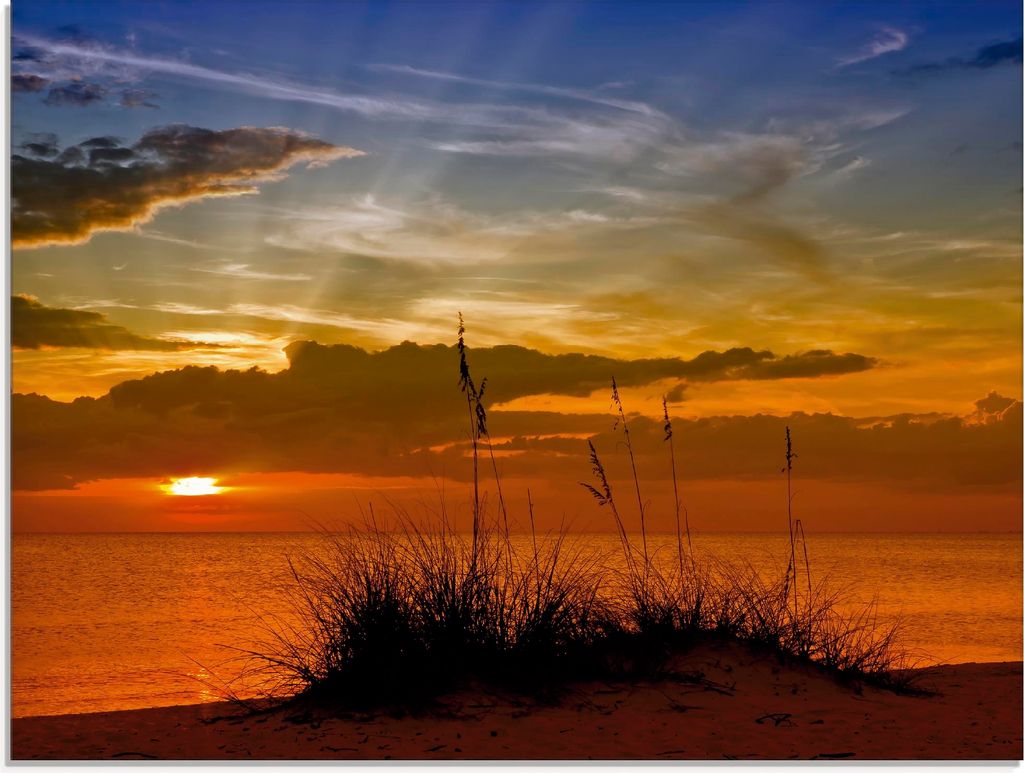 ARTland Glasbild Herrlicher Sonnenuntergang Größe: 60x45 cm