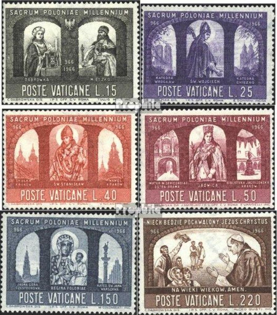 Briefmarken Vatikanstadt 1966 Mi 502-507 (kompl.Ausg.) Produktbild 