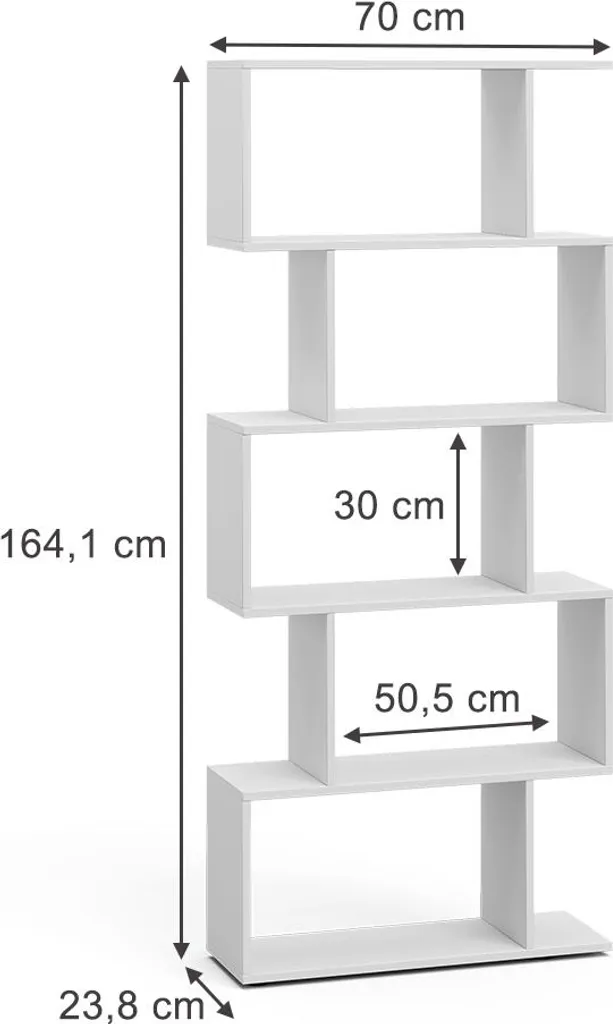 Meuble de rangement 5 compartiments Vicco Levio Blanc haute qualité 164cm