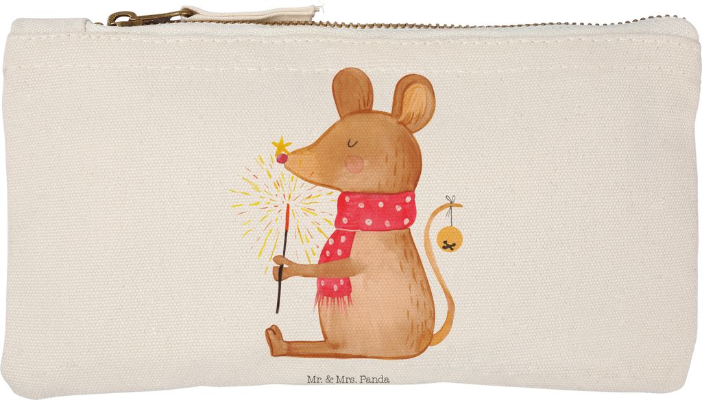 Mr. & Mrs. Panda Pouch Maus Weihnachten Größe S Klein - Weiß - Geschenk, Frohe, Mäppchen, Weihnachtswunder, kosmetiktäschchen, Kosmetiktasche,...