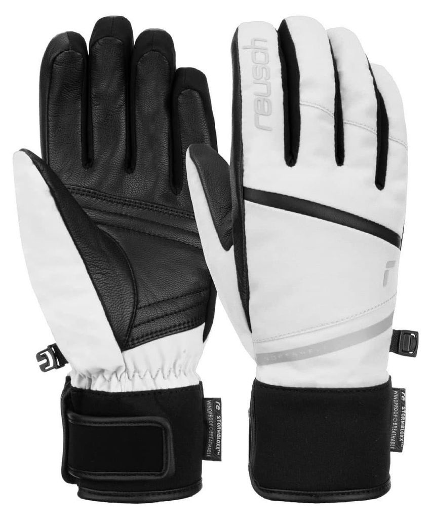 Reusch - "Tessa" Blockfarben-Skihandschuhe für Herren/Damen Unisex, Polyester GT14993 (XL) (Weiß/Schwarz)
