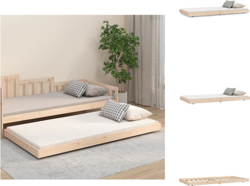 vidaXL Massivholzbett 100x200 cm Kiefer - Betten & Bettgestelle