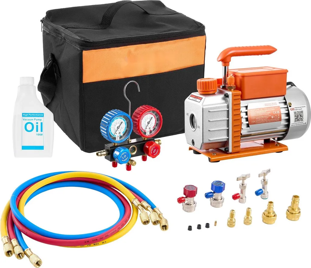 Kit pompe à vide rotative pour clim auto et résidentielle 180W 99L