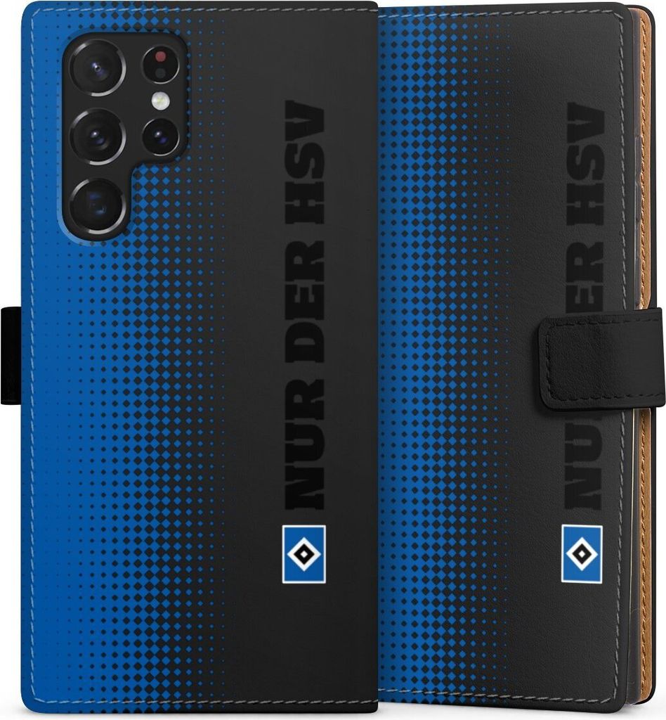 DeinDesign Klapphülle für Samsung Galaxy S22 Ultra Handytasche Lederhülle Tasche HSV Logo transparent