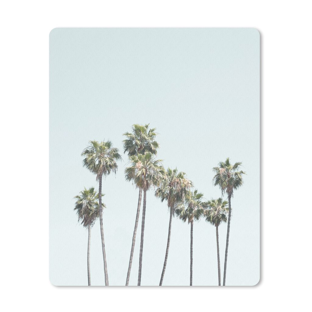 MuchoWow Mauspad Mousepad Palmen - Grün - Natur - Blau 19x23 cm - Mousepads - Maus Mat - Pad - Mausunterlage - Mauspads - Spielen