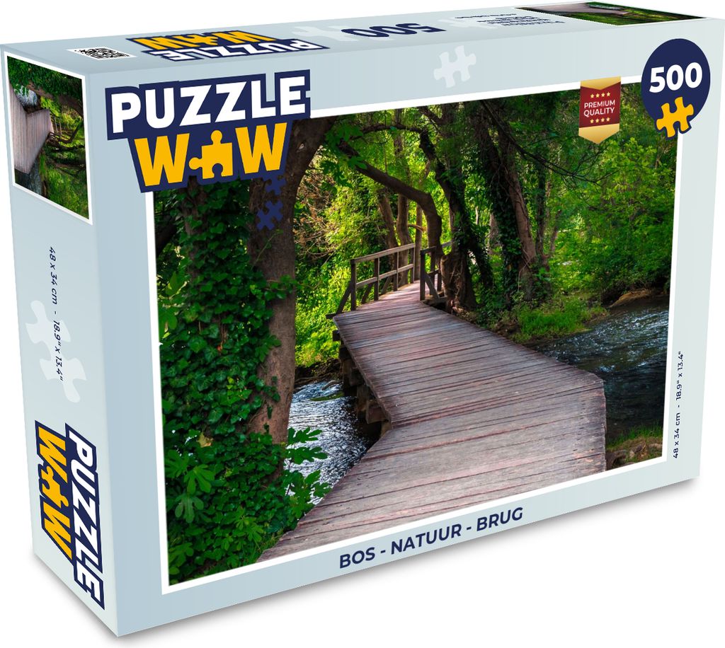MuchoWow Puzzle 500 Teile Wald - Natur - Brücke - 500 Teile - Kinder - Selberbauen - Puzzlespiele