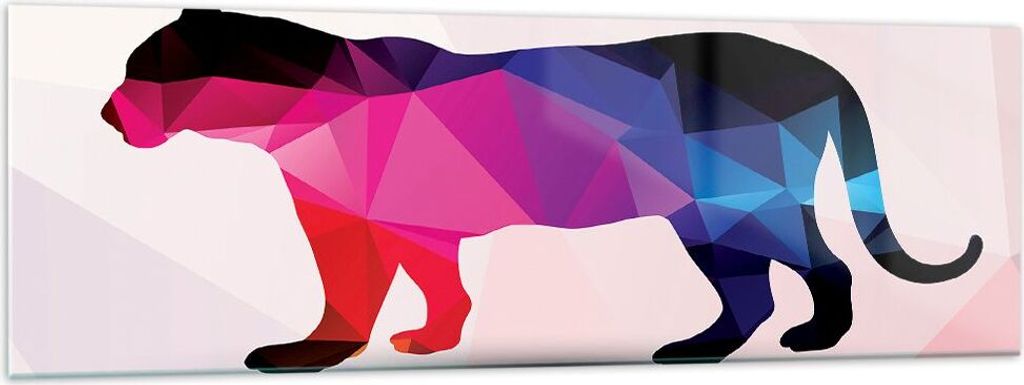 Bilder auf glas - Tiger Illustration modern Grafik - 160x50cm - Glasbilder - Wandbilder - Kunstdruck - zum Aufhängen bereit - Wanddekoration aus G...