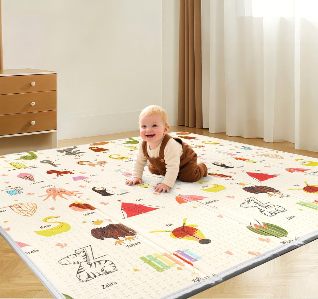 Krabbelmatte Baby 180x200 XXL Faltbare Spielmatte 1,5cm Produktbild 