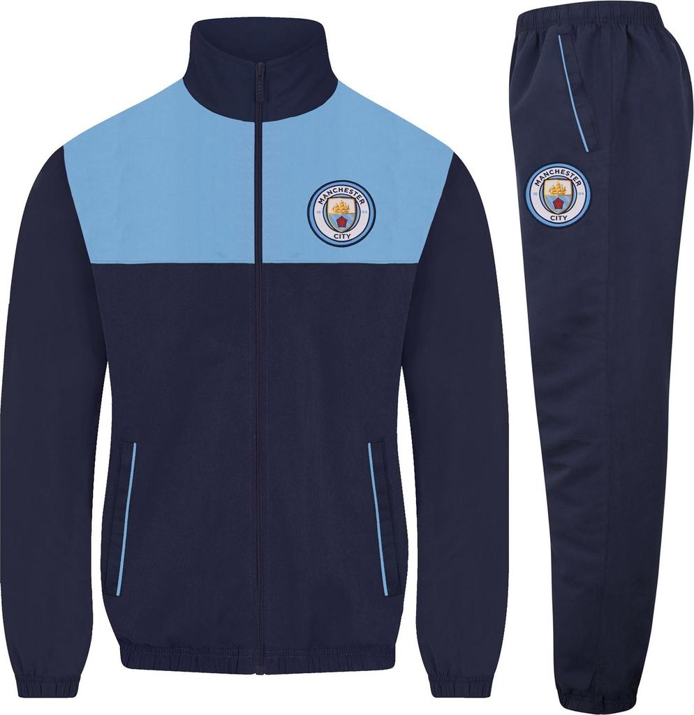 Manchester City FC - Trainingsanzug für Herren, Zweifarbig GF966 (M) (Dunkles Marineblau)