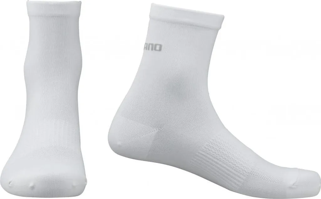 Chaussettes cyclisme Shimano blanches confortables pour l'été S M