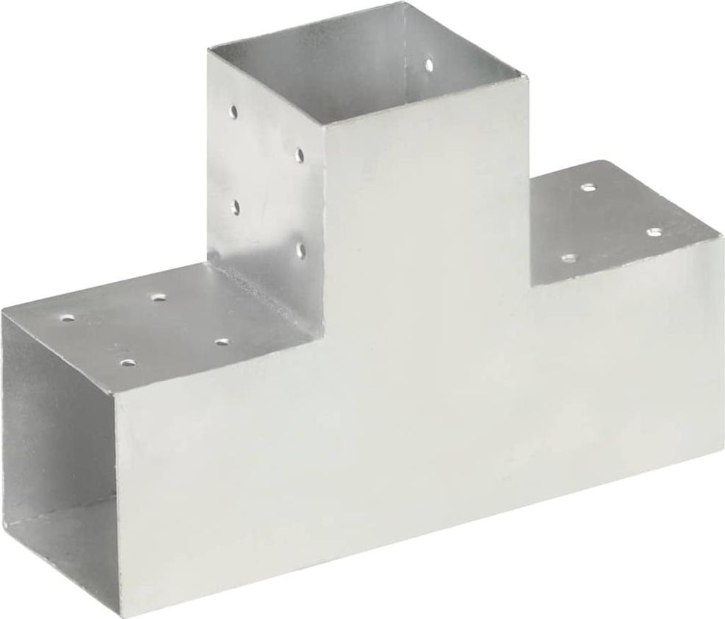 vidaXL Pfostenverbinder 4 Stk. T-Form Verzinktes Metall 101 x 101 mm