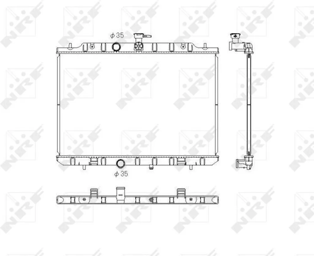Radiateur NRF 53762 stop fuite moteur X-Trail T31 OE 21400JG40A