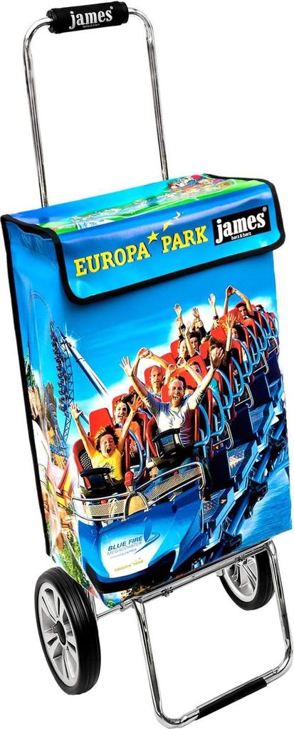 James Einkaufstrolley - EUROPAPARK - stabiler Einkaufswagen mit individuellem Design - einfarbig: blau in Ausführung: Chrome19