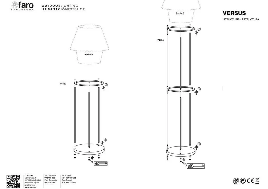 Support au sol 79cm pour Versus Noir - Pied stable haute performance - 8