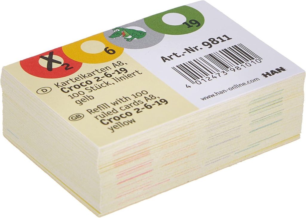HAN Karteikarten CROCO 2-6-19 – 1 PACK à 100 STÜCK, Produktbild 