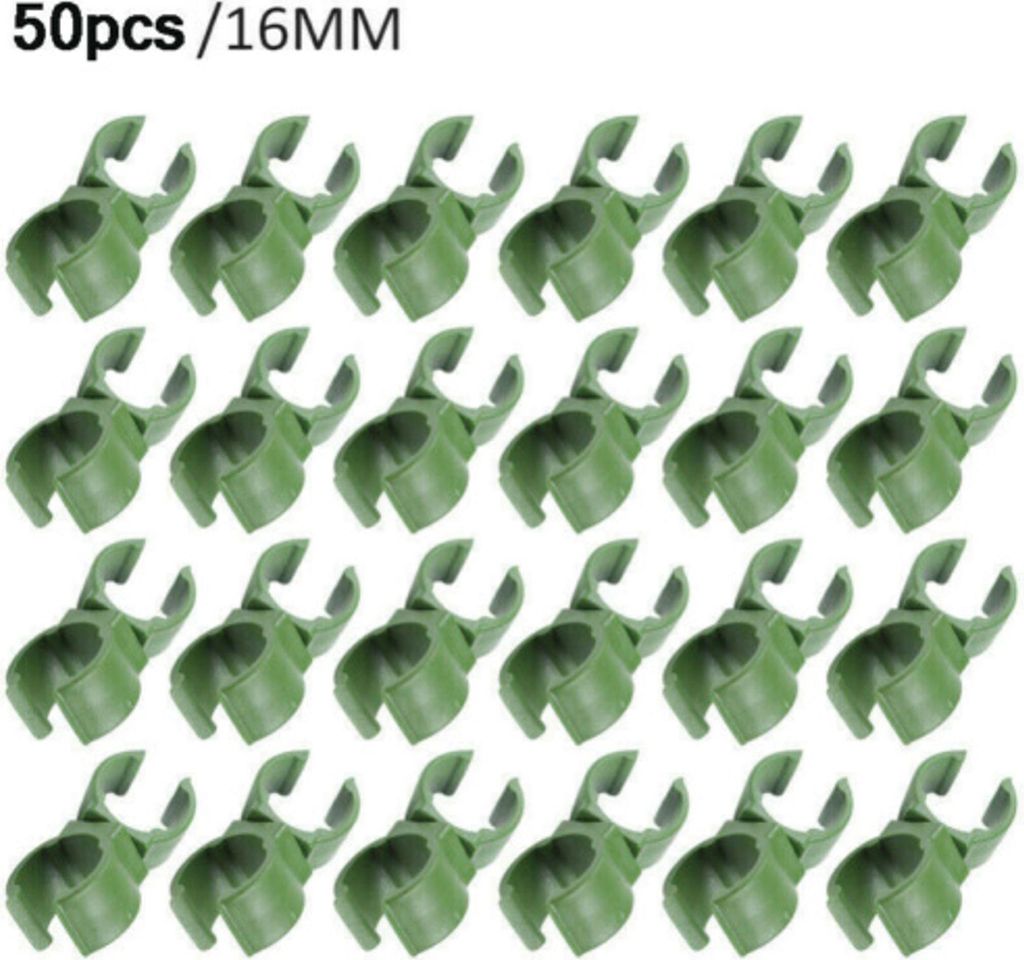 50 Stk 16mm Clips für Pflanzstab Rankhilfe Stabverbinder Produktbild 
