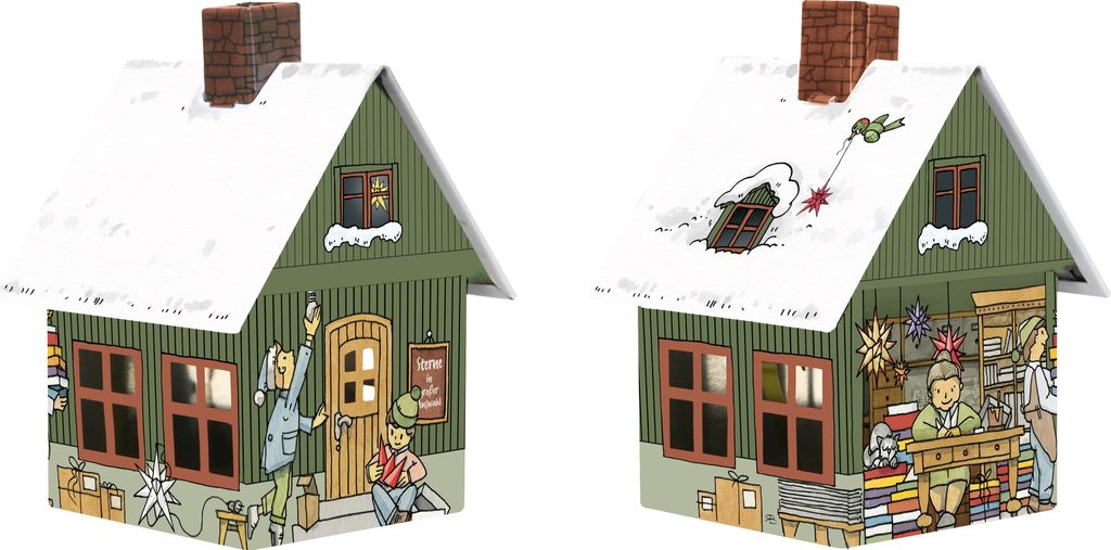 Crottendorfer Räucherhaus aus Metall - Manufaktur der Sterne - für Räucherkerzen der Größe M - 2182